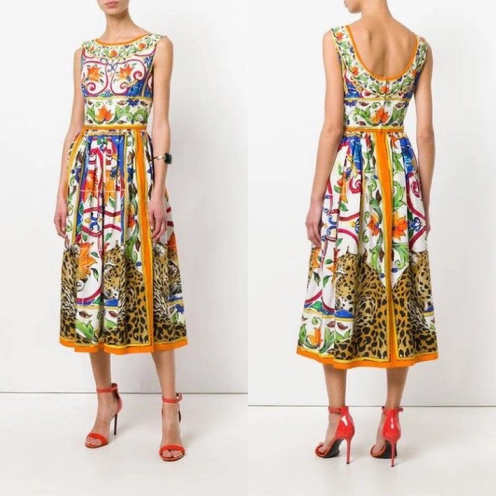 Dolce and Gabbana Majolica Print Spring 2018 Size US 2/IT 36